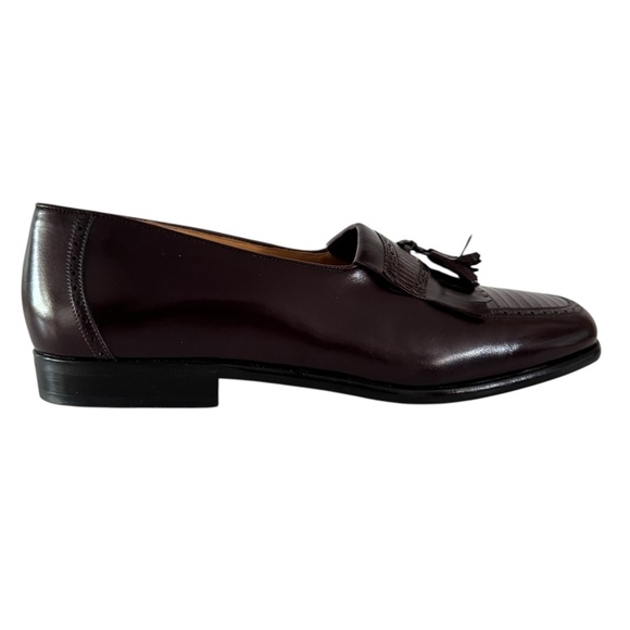 Mezlan Riva Loafers Men\'s Size 8 Burgundy Genuine Lizard Leather Kiltie Shoes main image 11